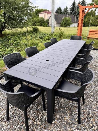 Zestaw mebli ogrodowych obiadowych dla 10 osób Meblobranie EJD10 grafit
