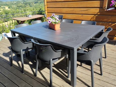 Zestaw mebli ogrodowych obiadowych dla 10 osób Meblobranie EJD10 grafit