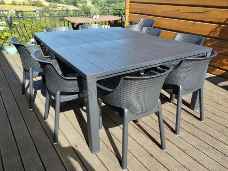 Zestaw mebli ogrodowych obiadowych dla 10 osób Meblobranie EJD10 grafit