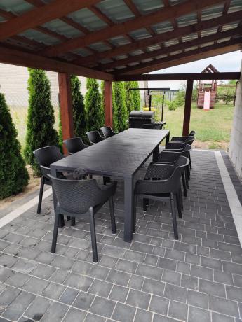 Zestaw mebli ogrodowych obiadowych dla 10 osób Meblobranie EJD10 grafit