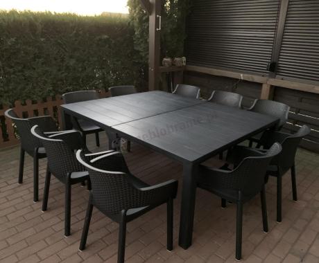 Zestaw mebli ogrodowych obiadowych dla 10 osób Meblobranie EJD10 grafit