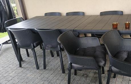 Zestaw mebli ogrodowych obiadowych dla 10 osób Meblobranie EJD10 grafit