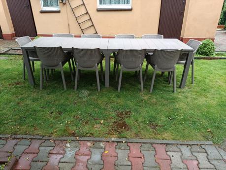 Zestaw mebli ogrodowych z dużym stołem dla 10 osób Meblobranie EJD10 cappuccino