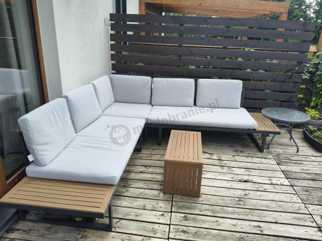 Zestaw mebli ogrodowych z modułowym narożnikiem Vernon XL - Grey