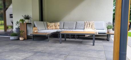 Zestaw mebli ogrodowych z modułowym narożnikiem Vernon XL - Grey