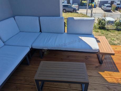 Zestaw mebli ogrodowych z modułowym narożnikiem Vernon XL - Grey