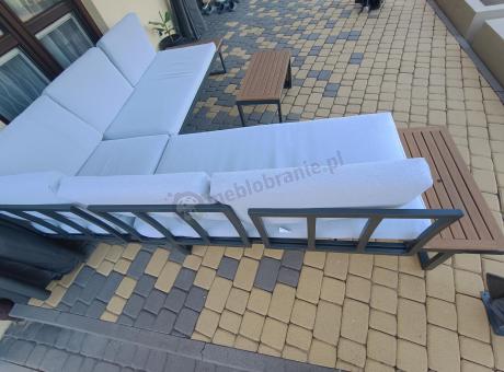 Zestaw mebli ogrodowych z modułowym narożnikiem Vernon XL - Grey