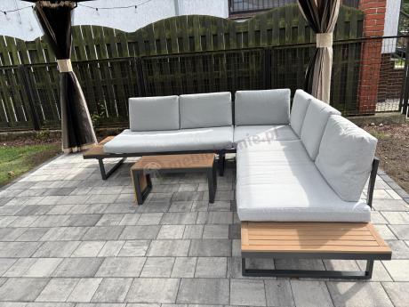 Zestaw mebli ogrodowych z modułowym narożnikiem Vernon XL - Grey