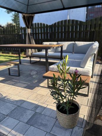 Zestaw mebli ogrodowych z modułowym narożnikiem Vernon XL - Grey