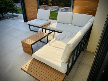 Zestaw mebli ogrodowych z modułowym narożnikiem Vernon XL - Grey