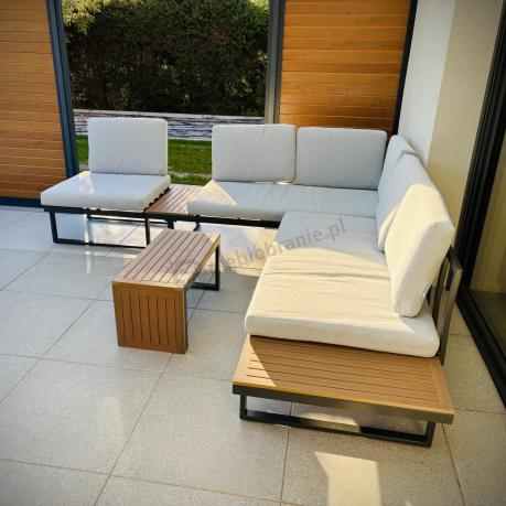 Zestaw mebli ogrodowych z modułowym narożnikiem Vernon XL - Grey