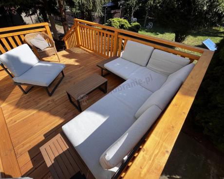 Zestaw mebli ogrodowych z modułowym narożnikiem Vernon XL - Grey