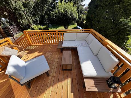 Zestaw mebli ogrodowych z modułowym narożnikiem Vernon XL - Grey