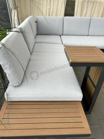 Zestaw mebli ogrodowych z modułowym narożnikiem Vernon XL - Grey