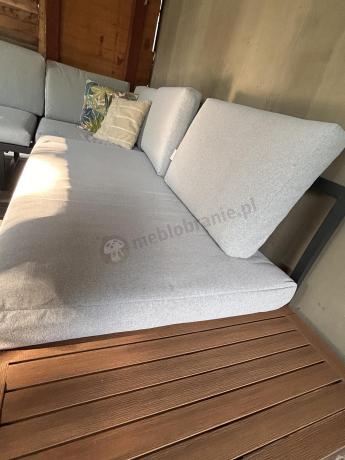 Zestaw mebli ogrodowych z modułowym narożnikiem Vernon XL - Grey