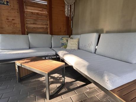 Zestaw mebli ogrodowych z modułowym narożnikiem Vernon XL - Grey