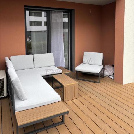 Zestaw mebli ogrodowych z modułowym narożnikiem Vernon XL - Grey