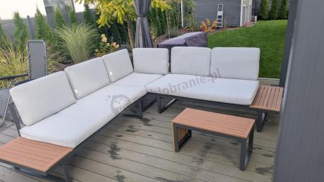 Zestaw mebli ogrodowych z modułowym narożnikiem Vernon XL - Grey