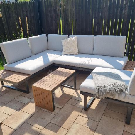 Zestaw mebli ogrodowych z modułowym narożnikiem Vernon XL - Grey