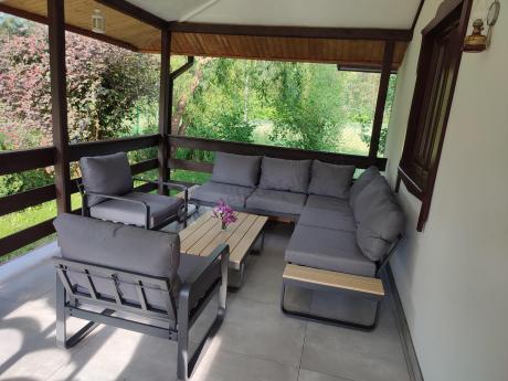 Zestaw mebli ogrodowych z narożnikiem i dwoma fotelami - Panaon Corner - WG