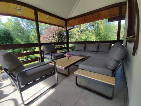 Zestaw mebli ogrodowych z narożnikiem i dwoma fotelami - Panaon Corner - WG