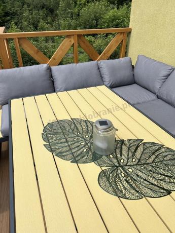 Zestaw mebli ogrodowych z narożnikiem, wysokim stołem i fotelem - Panaon Corner XXL - WG