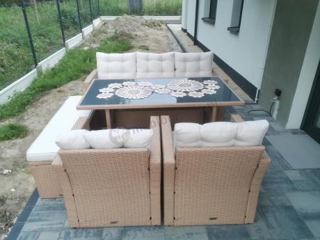 Zestaw mebli ogrodowych z sofą i fotelami Topiano Medio Nature Select