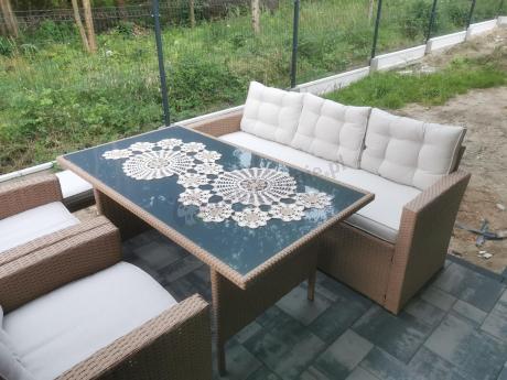 Zestaw mebli ogrodowych z sofą i fotelami Topiano Medio Nature Select