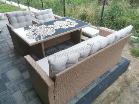 Zestaw mebli ogrodowych z sofą i fotelami Topiano Medio Nature Select