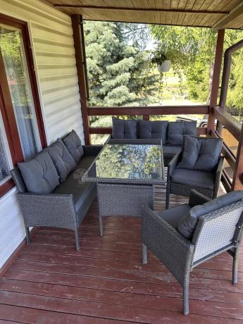 Zestaw mebli ogrodowych z technorattanu z 2 sofami, 2 fotelami i stołem Torino Grande antracyt