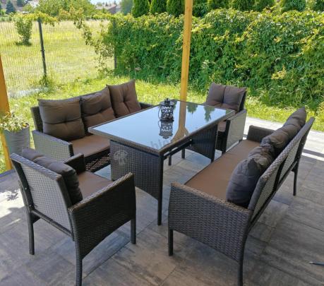 Zestaw mebli ogrodowych z technorattanu z 2 sofami Torino Grande antracyt