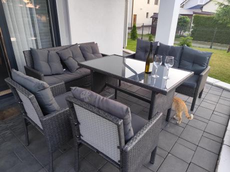 Zestaw mebli ogrodowych z technorattanu z 2 sofami Torino Grande antracyt