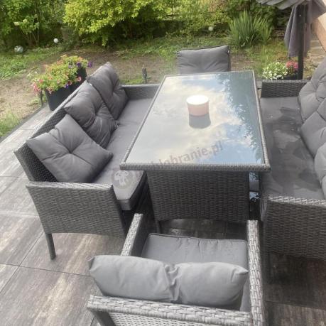 Zestaw mebli ogrodowych z technorattanu z 2 sofami Torino Grande antracyt