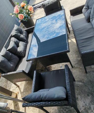 Zestaw mebli ogrodowych z technorattanu z 2 sofami Torino Grande antracyt