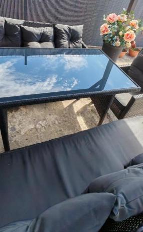 Zestaw mebli ogrodowych z technorattanu z 2 sofami Torino Grande antracyt