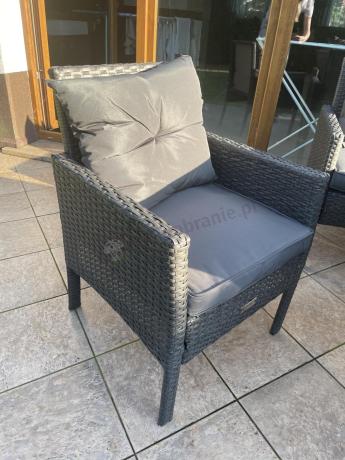 Zestaw mebli ogrodowych z technorattanu z 2 sofami Torino Grande antracyt