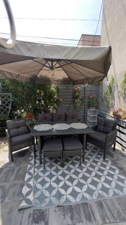 Zestaw mebli ogrodowych z technorattanu z sofą 140cm i fotelami Torino Dining antracyt