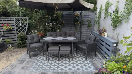 Zestaw mebli ogrodowych z technorattanu z sofą 140cm i fotelami Torino Dining antracyt