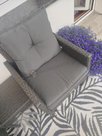 Zestaw mebli ogrodowych z technorattanu z sofą 140cm i fotelami Torino Dining antracyt