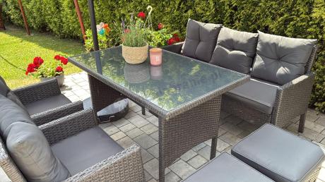 Zestaw mebli ogrodowych z technorattanu z sofą 140cm i fotelami Torino Dining antracyt