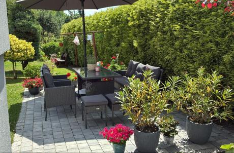 Zestaw mebli ogrodowych z technorattanu z sofą 140cm i fotelami Torino Dining antracyt