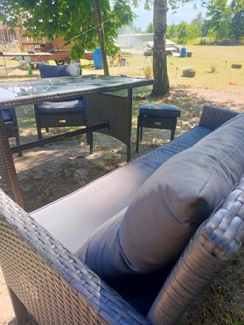 Zestaw mebli ogrodowych z technorattanu z sofą 140cm i fotelami Torino Dining antracyt
