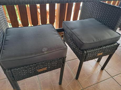 Zestaw mebli ogrodowych z technorattanu z sofą 140cm i fotelami Torino Dining antracyt