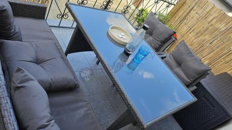 Zestaw mebli ogrodowych z technorattanu z sofą 140cm i fotelami Torino Dining antracyt
