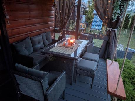 Zestaw mebli ogrodowych z technorattanu z sofą 140cm i fotelami Torino Dining antracyt