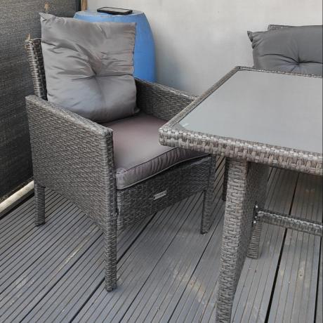 Zestaw mebli ogrodowych z technorattanu z sofą 140cm i fotelami Torino Dining antracyt