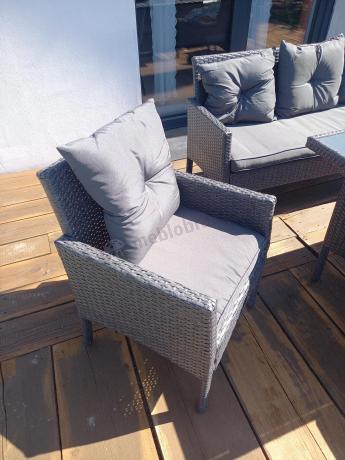 Zestaw mebli ogrodowych z technorattanu z sofą 140cm i fotelami Torino Dining antracyt