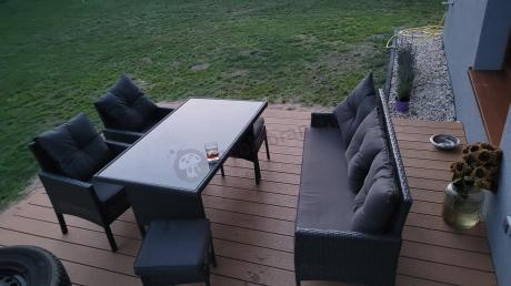 Zestaw mebli ogrodowych z technorattanu z sofą 140cm i fotelami Torino Dining antracyt