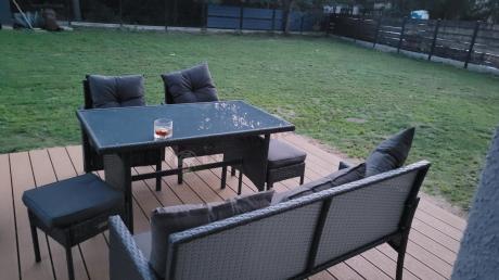 Zestaw mebli ogrodowych z technorattanu z sofą 140cm i fotelami Torino Dining antracyt