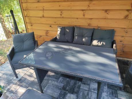 Zestaw mebli ogrodowych z technorattanu z sofą 140cm i fotelami Torino Dining antracyt